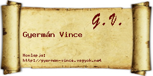 Gyermán Vince névjegykártya